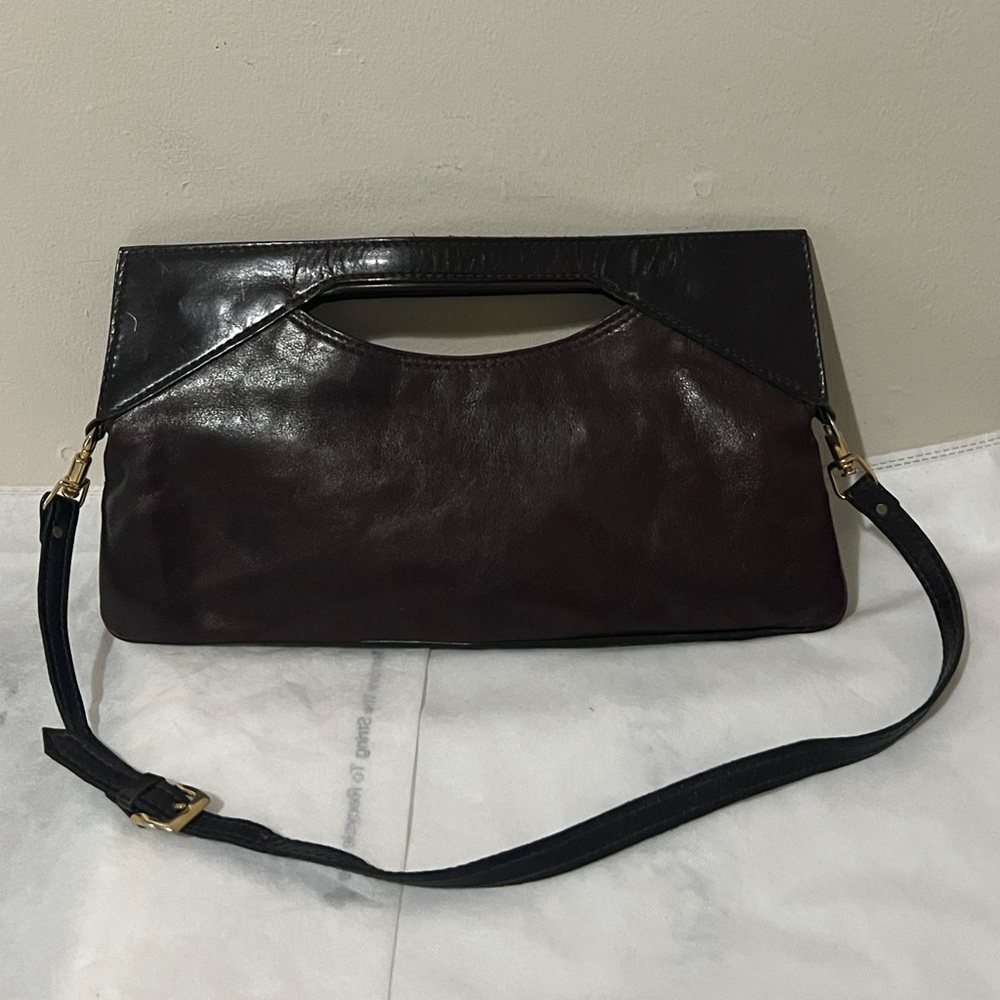 Leather shoulder/Large Clutch handbag